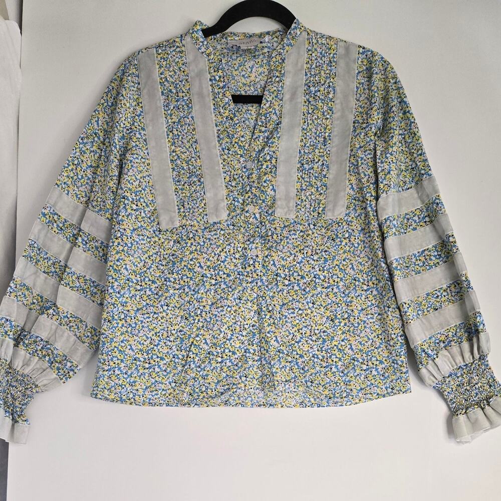 The Shirt by Rochelle Behrens Women’s Floral Print 100% Cotton Top Size S